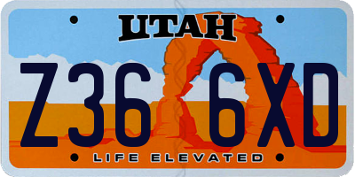 UT license plate Z366XD