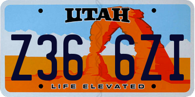 UT license plate Z366ZI