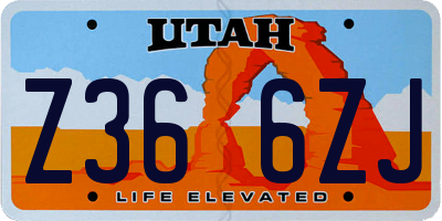 UT license plate Z366ZJ