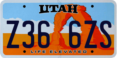 UT license plate Z366ZS