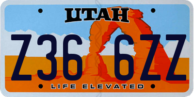 UT license plate Z366ZZ