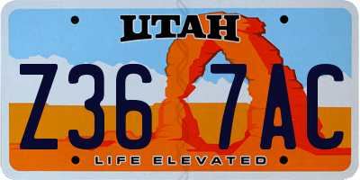 UT license plate Z367AC
