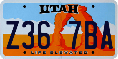 UT license plate Z367BA