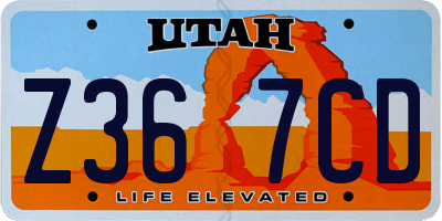 UT license plate Z367CD