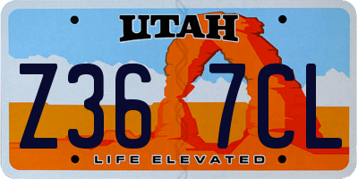 UT license plate Z367CL