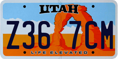 UT license plate Z367CM