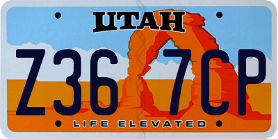 UT license plate Z367CP
