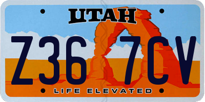 UT license plate Z367CV