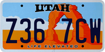 UT license plate Z367CW