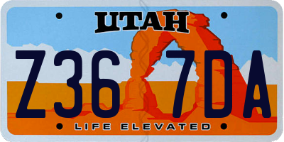 UT license plate Z367DA