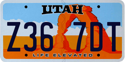 UT license plate Z367DT