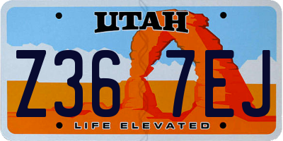 UT license plate Z367EJ