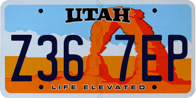 UT license plate Z367EP