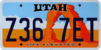 UT license plate Z367ET