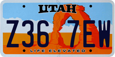 UT license plate Z367EW
