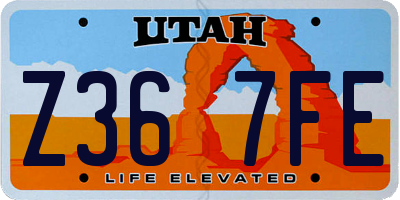 UT license plate Z367FE