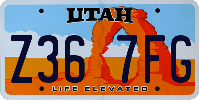 UT license plate Z367FG