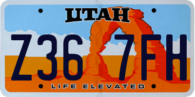 UT license plate Z367FH
