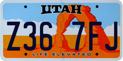 UT license plate Z367FJ