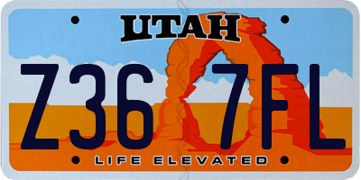 UT license plate Z367FL