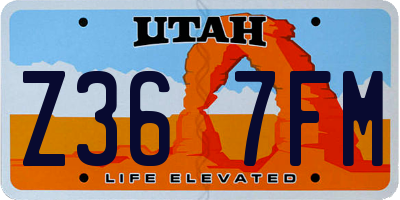 UT license plate Z367FM