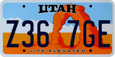 UT license plate Z367GE