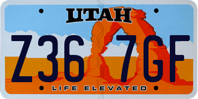 UT license plate Z367GF