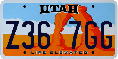 UT license plate Z367GG