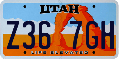 UT license plate Z367GH