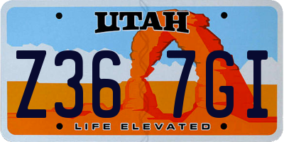 UT license plate Z367GI