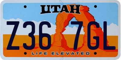UT license plate Z367GL
