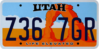 UT license plate Z367GR