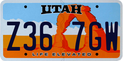 UT license plate Z367GW