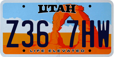 UT license plate Z367HW