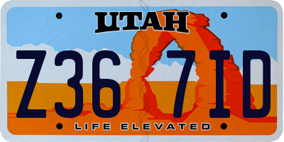 UT license plate Z367ID