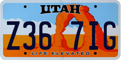 UT license plate Z367IG