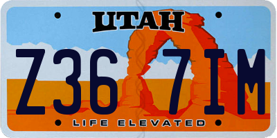 UT license plate Z367IM