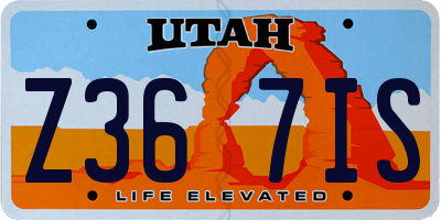 UT license plate Z367IS