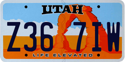 UT license plate Z367IW