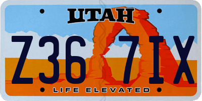 UT license plate Z367IX