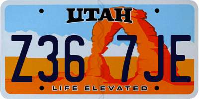 UT license plate Z367JE