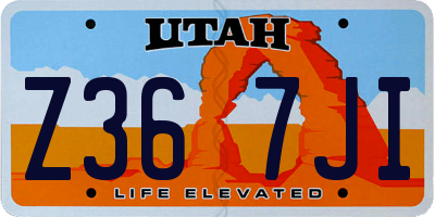 UT license plate Z367JI