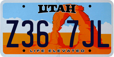 UT license plate Z367JL