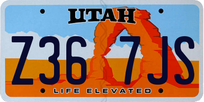 UT license plate Z367JS