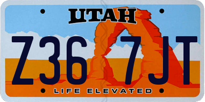 UT license plate Z367JT