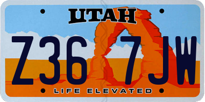 UT license plate Z367JW