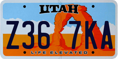 UT license plate Z367KA