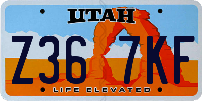 UT license plate Z367KF