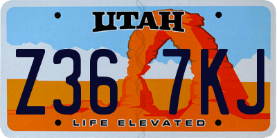 UT license plate Z367KJ