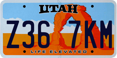 UT license plate Z367KM